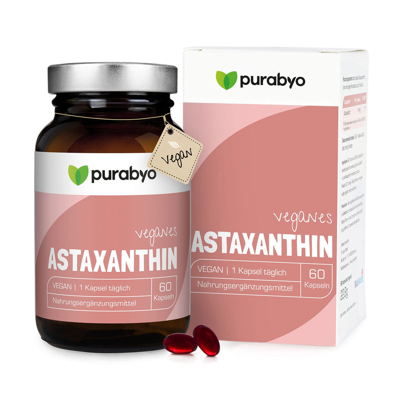 Natural ASTAXANTHIN vegan | in the glass | with oxidation protection in MCT oil | 4 mg pure astaxanthin in high doses | From the Atacama Desert | 2 month supply | from Haematococcus Pluvialis microalgae - NewNest Australia
