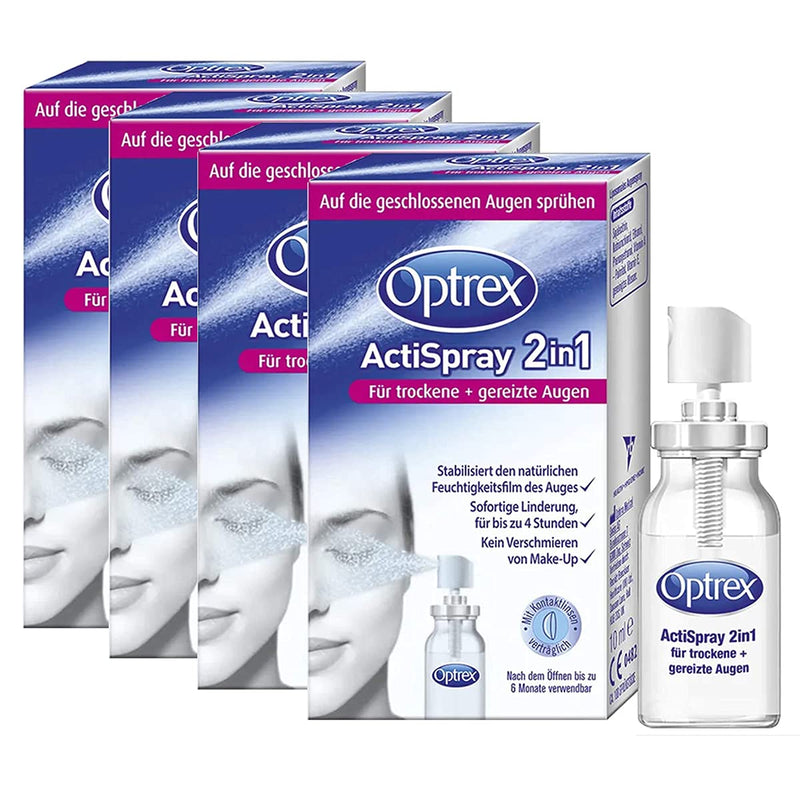 Optrex ActiSpray 2in1 liposomal eye spray for dry & irritated eyes, also with contact lenses, 4 x 10ml - NewNest Australia