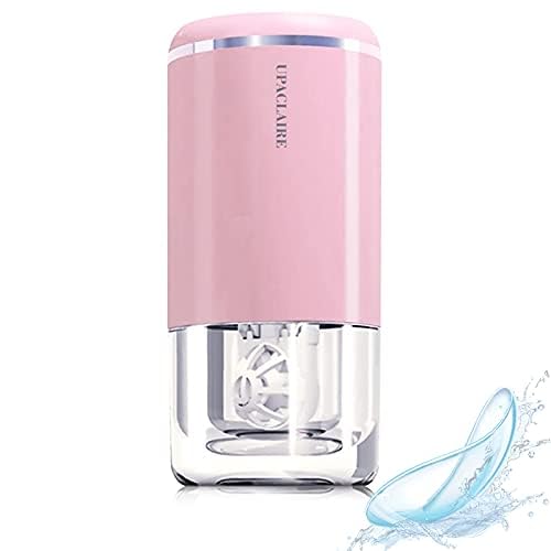 Contact Lens Cleaner, Intelligent Cleaning Machine for Soft and Rigid (RGP) Contact Lenses Cleaning and Storage (Pink) Rose - NewNest Australia