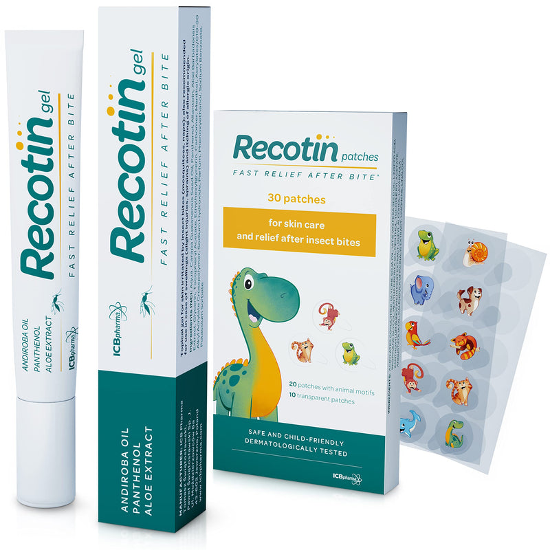 Novokill Recotin Insect Bite Healer Set - Bite Healer Set - 30 X Mosquito Plasters And Afterbite Gel - For The Family - Mosquitoes, Bees, Mosquito Bites Children'S Plasters - NewNest Australia