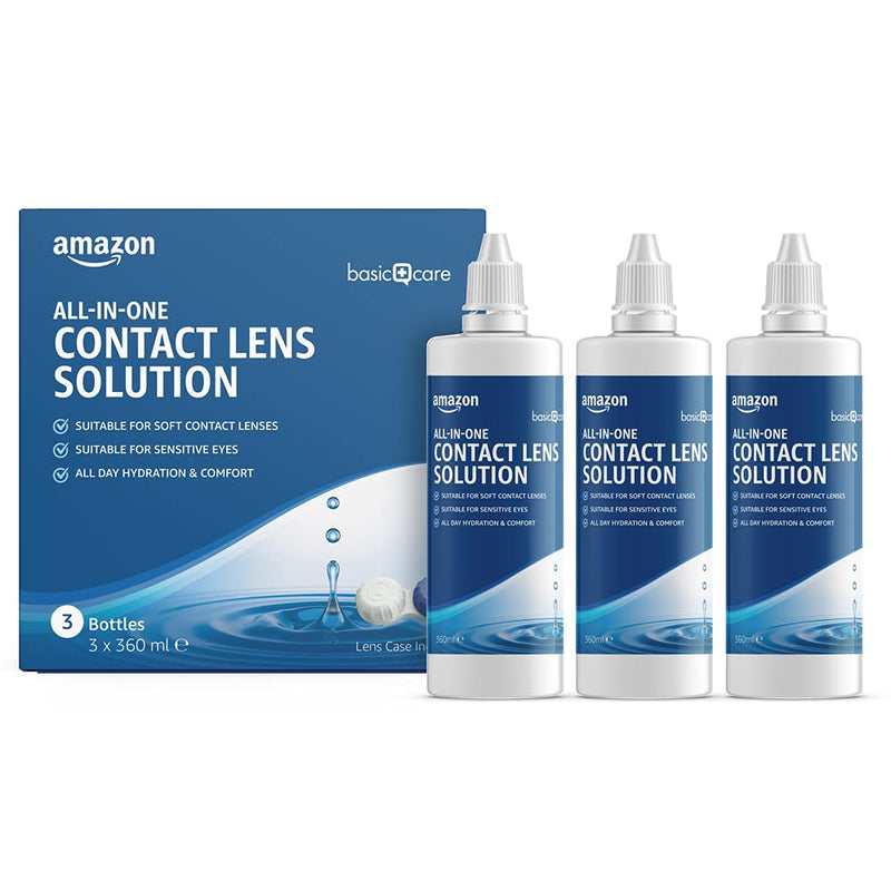 Amazon Basic Care All-In-One Soft Contact Lens Solution, 360ml, 3-pack - NewNest Australia