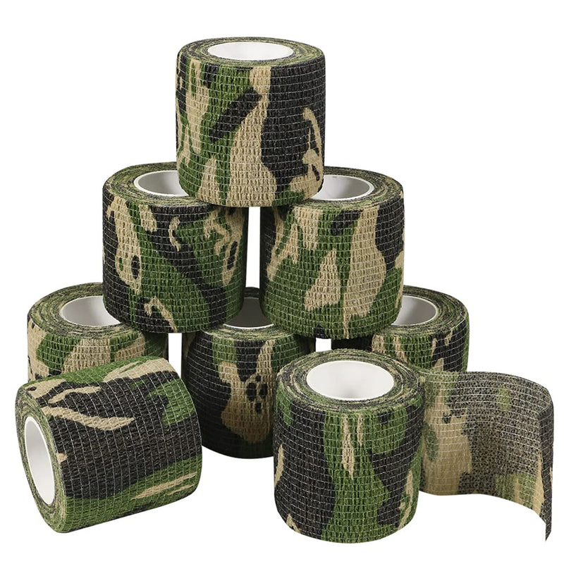 Qigui 8 Rolls Self-Adhesive Cohesive Bandage Camouflage Tape Cohesive Bandage Plaster Bandage Finger Plaster Bandage Bandage Fixing Bandage Elastic Bandage For Hunting Sports Outdoors 5 Cm - NewNest Australia
