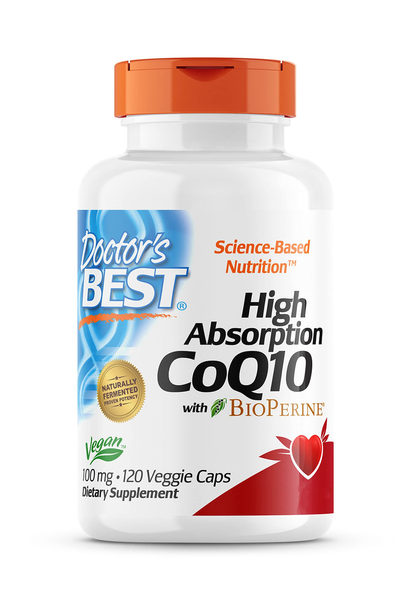 Doctor's Best, High Absorption CoQ10 with BioPerine, 100 mg, 120 vegan capsules, plant-based, coenzyme Q10, laboratory tested, gluten-free, non-GMO 120 pieces (pack of 1) 72.0 - NewNest Australia