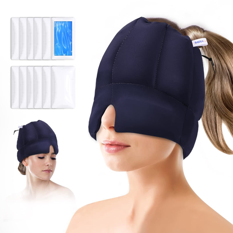 I Therau Cooling Pads Gel Migrane Mask Cool Dirt Cooling Mask Migraine With 12 Large Ice Packs For Migraine Relief Hat Headaches / Cooling Pads Gel / Reusable / First Aid - NewNest Australia