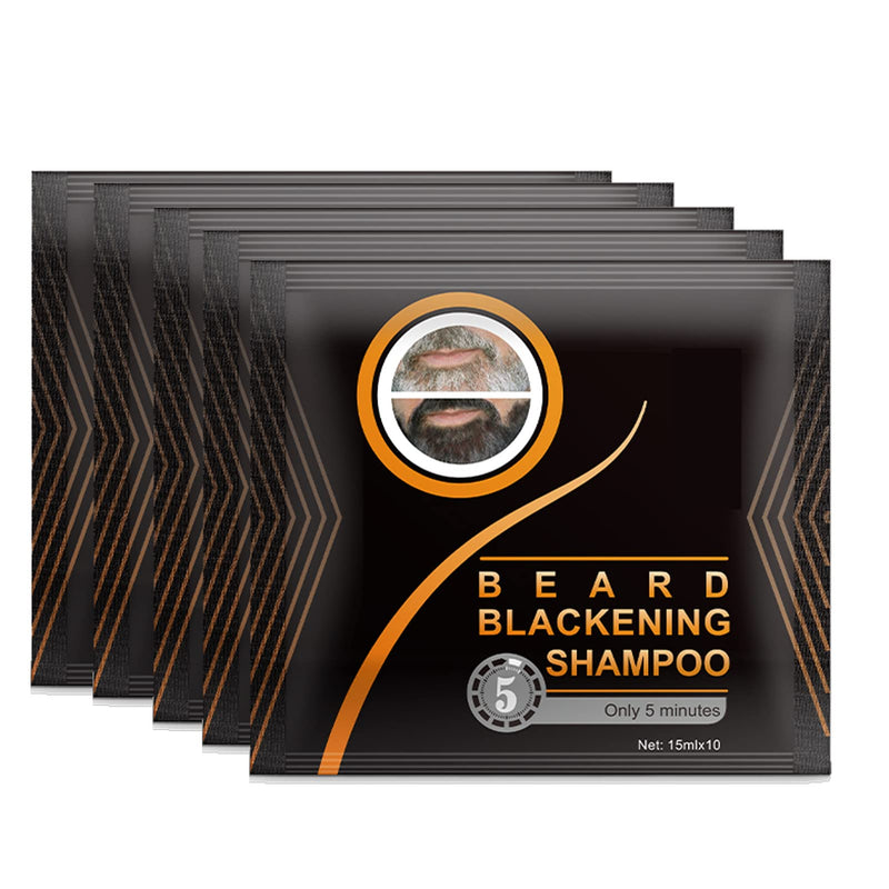Pack of 5 Beard Shampoo, Beard Dye, Beard Blackening Dye Natural Black Only 5 Minutes (75ML) - NewNest Australia