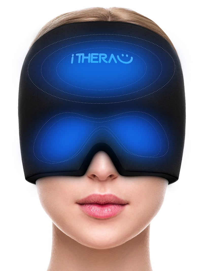 Ithearu Migraine Mask Gel Cooling Hat Migraine Cooling Pad Headache & Migraine Hat Sleeping Mask Women Cold Therapy Cap Migraine Relief Stretchy Migraine Headache Hat 2022 New Migraine Relief Cap - NewNest Australia