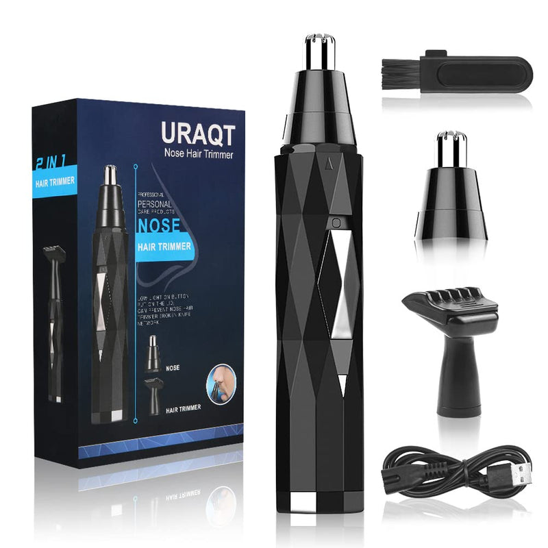 URAQT nose hair trimmer, nose/ear hair trimmer for men, professional nose hair remover, ear hair trimmer, pain-free, for safe trimming without plucking, USB charging, black - NewNest Australia