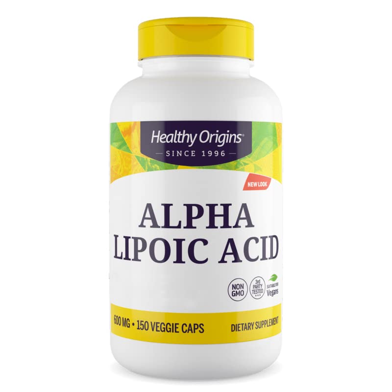 Healthy Origins, Alpha Lipoic Acid (Alpha Lipoic Acid), 600mg Depot, 2-Day Dose, 150 Capsules, Laboratory Tested, High Dose, Gluten Free, Soy Free, Non-GMO - NewNest Australia