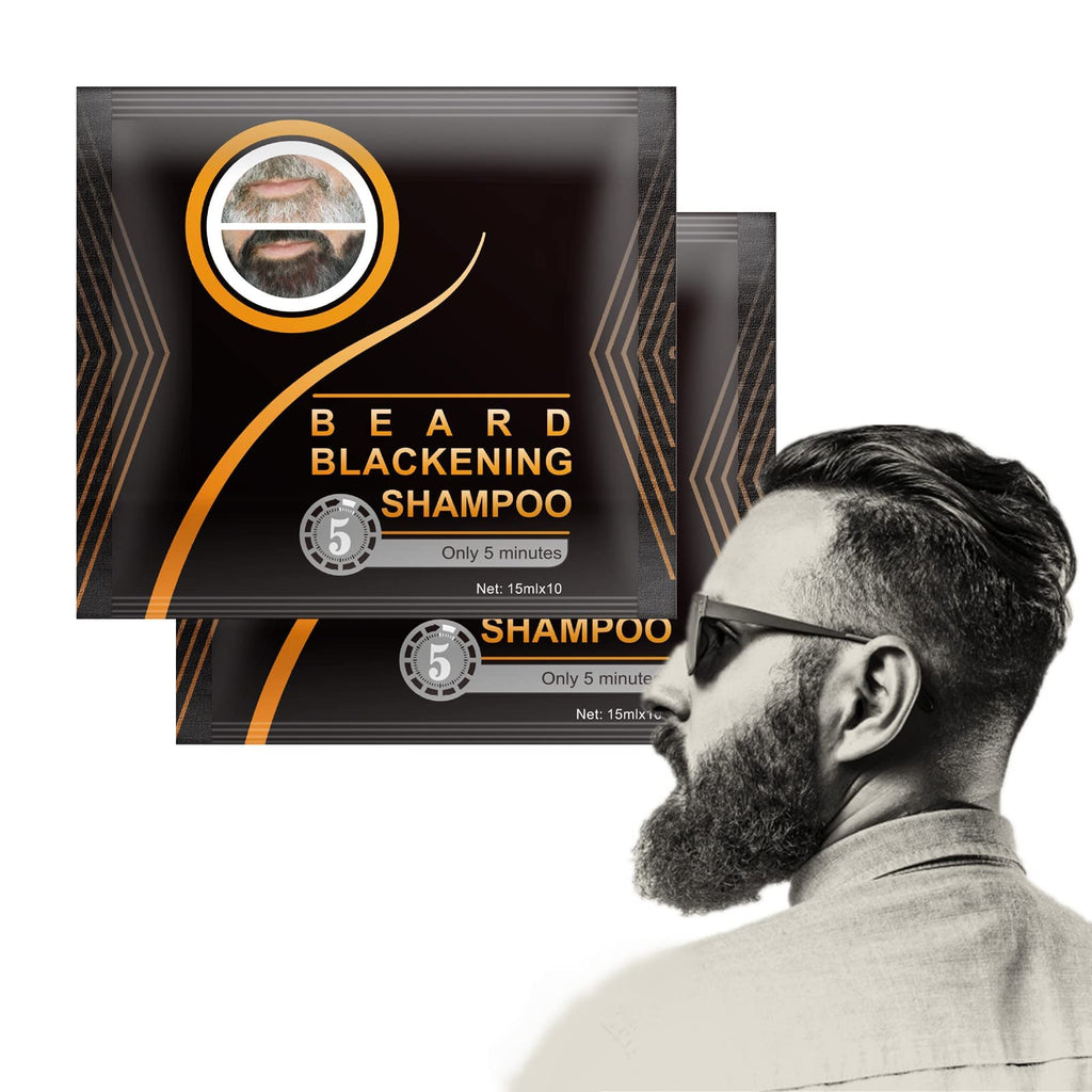 Beard & Hair Black Shampoo Dye, 20 Pieces Natural Beard & Hair Shampoo Blacking Dye Hair Shampoo with Gloves Beard Blackening Dye (20 Pieces) 20pcs - NewNest Australia