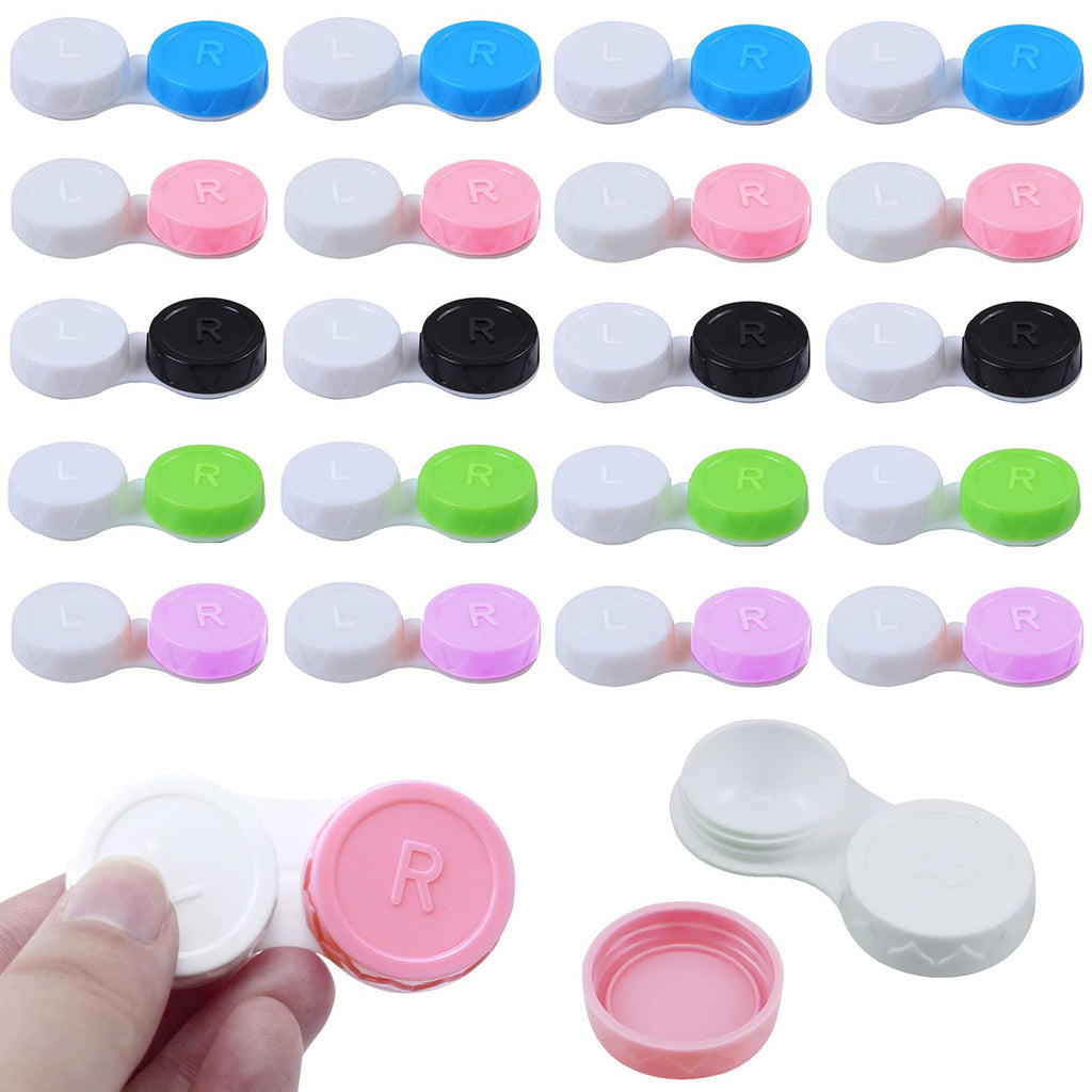 Jinlaili 20 Pieces Colorful Contact Lens Case, Protective Case For Contact Lenses And Integrated Mirror, Contact Lenses, Glasses Case, Portable, Travel Contact Lenses Set For Home And Travel, - NewNest Australia