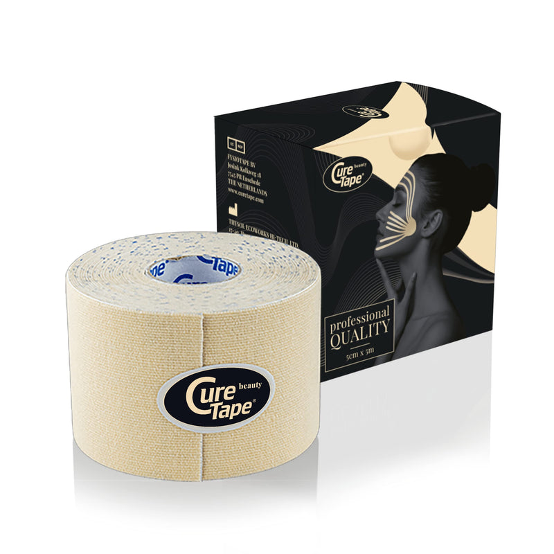 CureTape® Beauty Kinesiology Tape (5cm x 5 m) | Beauty tape for face | Face Lift Tape | Facial tape for sensitive skin | Medically Approved | Soft on the skin - NewNest Australia