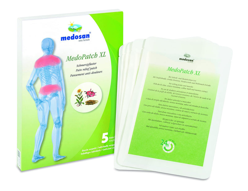 Medopatch Pain Plasters Xl Pack Of 5, Comfort Size For Shoulder, Back And Sciatica, Medical Device, For Tension And Rheumatism, Dermatologically Tested, Free From Preservatives - NewNest Australia