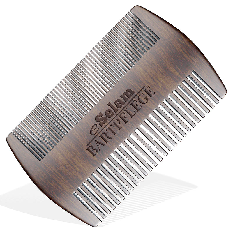 Premium beard comb made of fragrant sandalwood - pocket comb with double teeth - wooden comb for beard care - eSelam - NewNest Australia