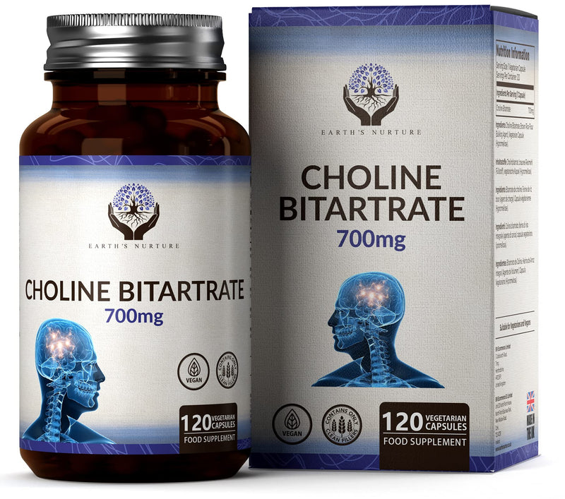 En Choline | 120 Capsules Choline High Dose - 700Mg Choline Extract Per Serving | Choline Bitartrate Choline Supplement | Gmo, Gluten & Allergen-Free | Made In The Uk - NewNest Australia