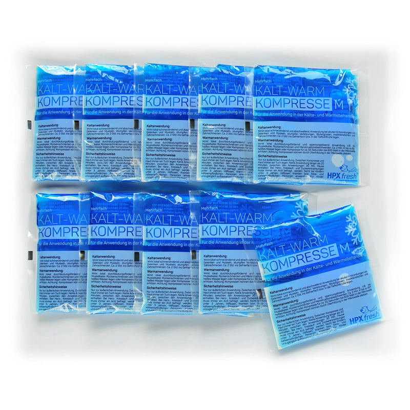 HPXfresh® Cold Warm Compresses | Set of 10 | 13x14cm | Ice packs for bruises, insect bites and other pain | reusable gel cooling pads set of 10 compress) 13x14cm 10.0 - NewNest Australia