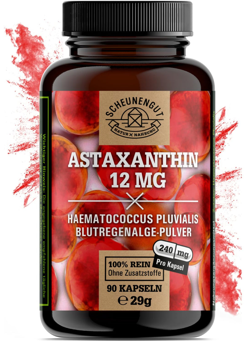 Astaxanthin -12mg- IMPORTANT: Oxidation-free due to esterified structure I Direct purchase from France (not Chinese goods) I Certified high-dose astaxanthin -90 pieces- SCHEUNENGUT® - NewNest Australia