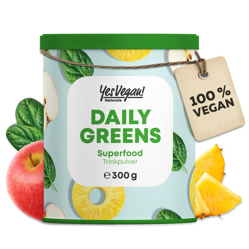 Daily Greens Superfood Powder (300 Grams) Alternative To Athletic Greens I, Vitamins, Minerals, Vegan Protein And Fiber I Smoothie Apple-Lemon-Greens 300 G (Pack Of 1) - NewNest Australia