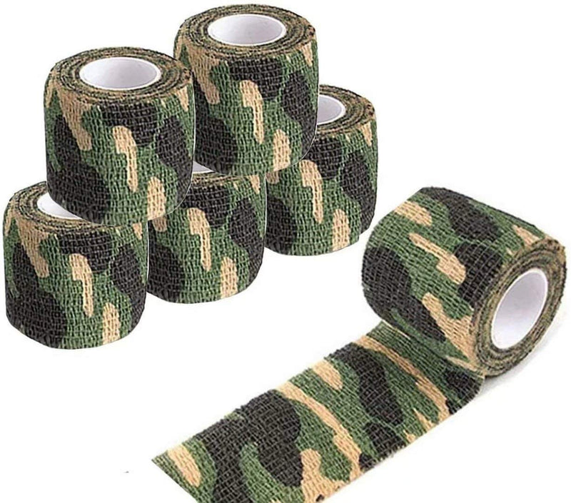 Camo Tape, 5 Rolls 5 Cm X 4.5 M Camouflage Tape Wrap, Multifunctional Self-Adhesive Protection Camouflage Tape Wrap Tactical Camo Shape Multi-Functional Non-Woven Fabric Stealth Tape Stretch Bandage - NewNest Australia