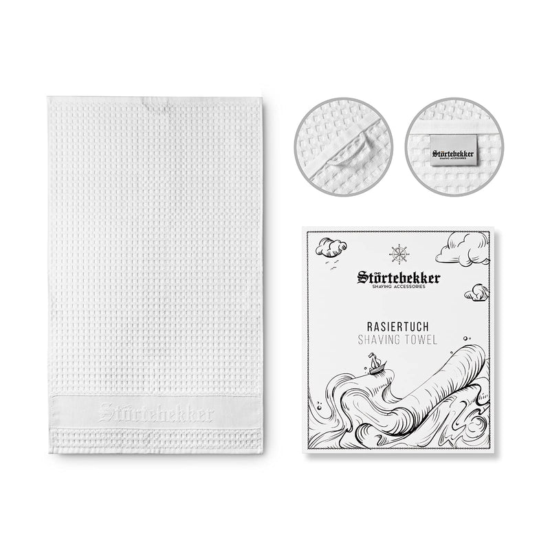 Störtebekker premium shaving towel made of 100% cotton - Made in Germany - towel with hanging tab - high-quality border - towel for shaving - NewNest Australia