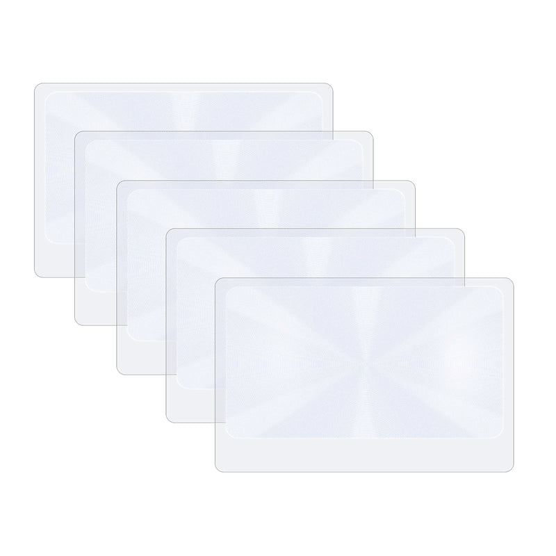 Molain 3X Pocket Magnifier Fresnel Lenses Credit Card Magnifying Glass Wallet Magnifying Glass Jewelery Magnifying Glass Reading Aid Fire Starter (5 Pieces Floats) - NewNest Australia