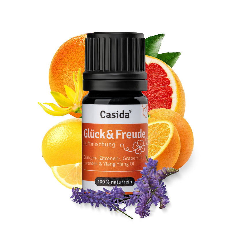 Casida Gl√ºck & Freude Fragrance Blend Essential Oils With Orange Oil, Lemon Oil, Grapefruit Oil, Lavender Oil, Ylang Ylang Oil - Enhances Mood - 5 Ml - From The Pharmacy - NewNest Australia