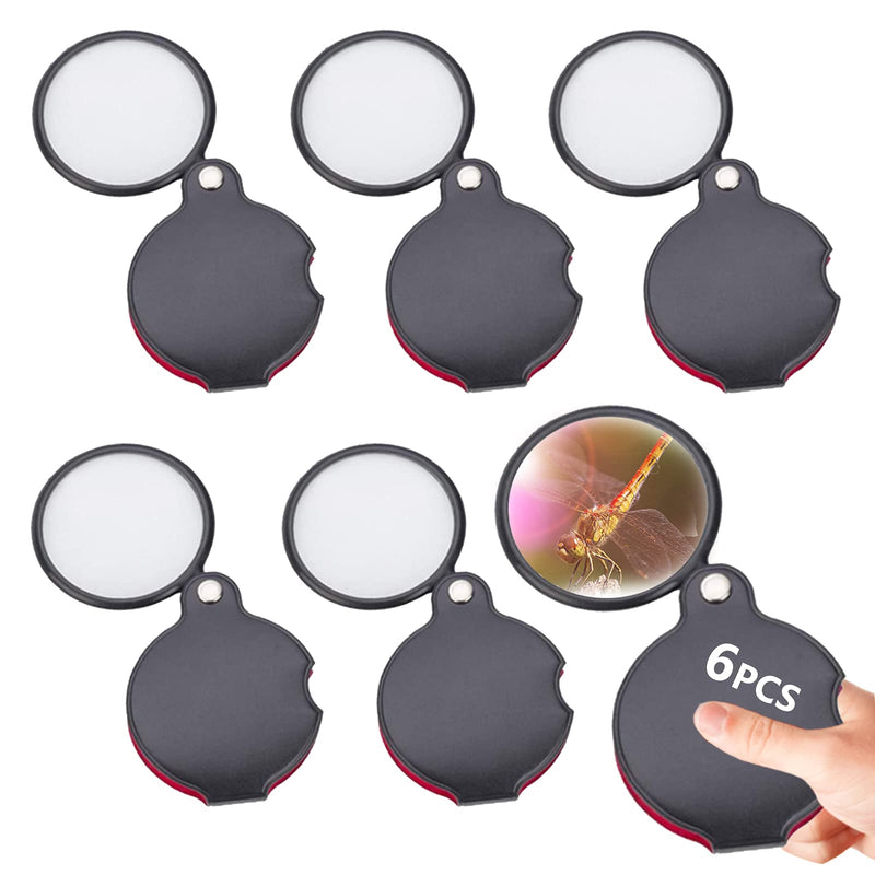 Wsgfpo Pack Of 6 Mini Portable Magnifying Glass Pocket Magnifier 10X Mini Magnifier Mini Pocket Magnifier With Protective Bag Holster For Reading Cards Labels Crafts Stones Diamonds Jeweler Coins - NewNest Australia