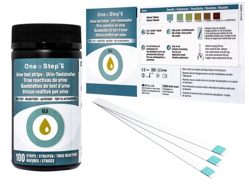 Pack Of 100 One+Step Glucose Test Strips I Blood Sugar Quick Test For Home I Diabetes Test I Urine Test Strips For Quick Blood Sugar Measurement I Blood Sugar Test Strips - NewNest Australia