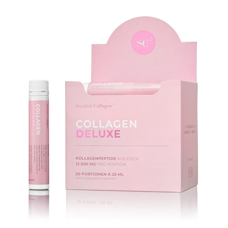 Swedish Collagen - Collagen Deluxe Shots, 20X25Ml Liquid Collagen Supplement | 12,500 Mg Marine Collagen With Hyaluronic Acid, Vitamins & Minerals For Hair, Skin And Nails (20) - NewNest Australia