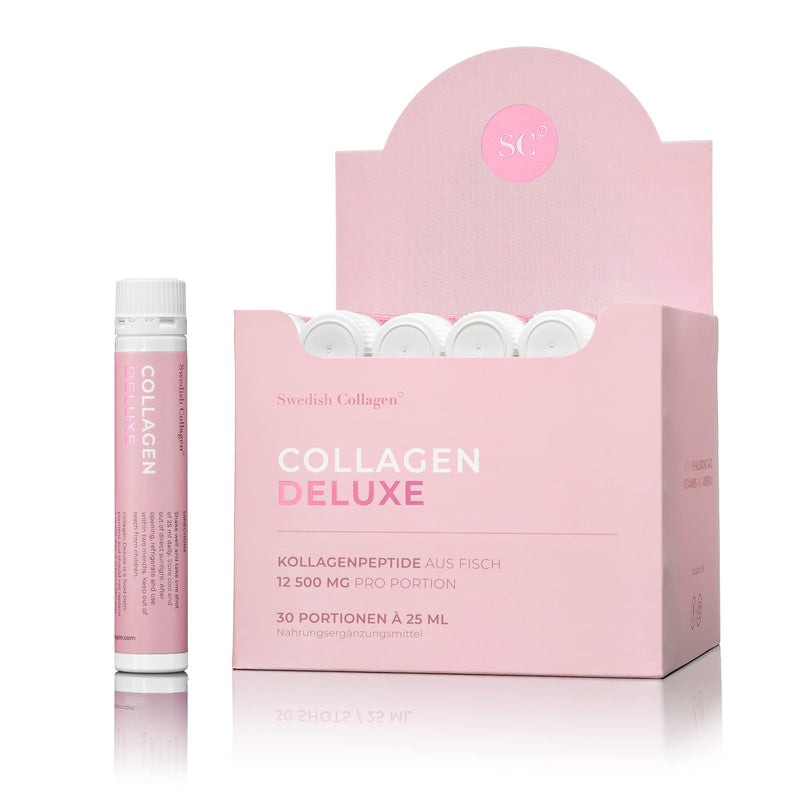 Swedish Collagen - Collagen Deluxe Shots, 30 X 25 Ml Liquid Collagen Supplement | 12,500 Mg Sea Collagen With Hyaluronic Acid, Vitamins & Minerals For Hair, Skin And Nails (30) - NewNest Australia