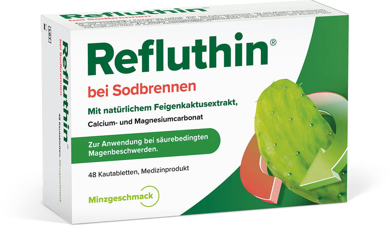 Refluthin For Heartburn, 48 Chewable Tablets With Mint Flavor, Medical Device, Reflux Discomfort & Heartburn, Neutralises Excess Gastric Acid, Vegan & Gluten-Free, Heartburn Tablets - NewNest Australia