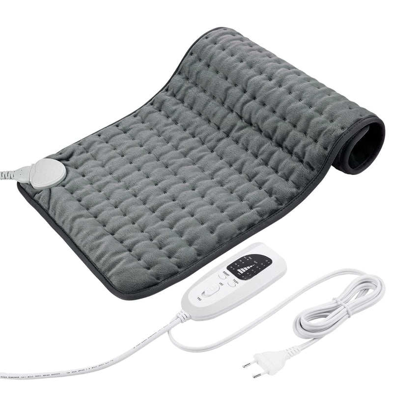 Letitwell heating pad, heat pad for dry and wet, heat pad for back, neck, shoulder, stomach, soft flannel surface (30 x 60 cm), 30 x 60 cm, dark grey - NewNest Australia