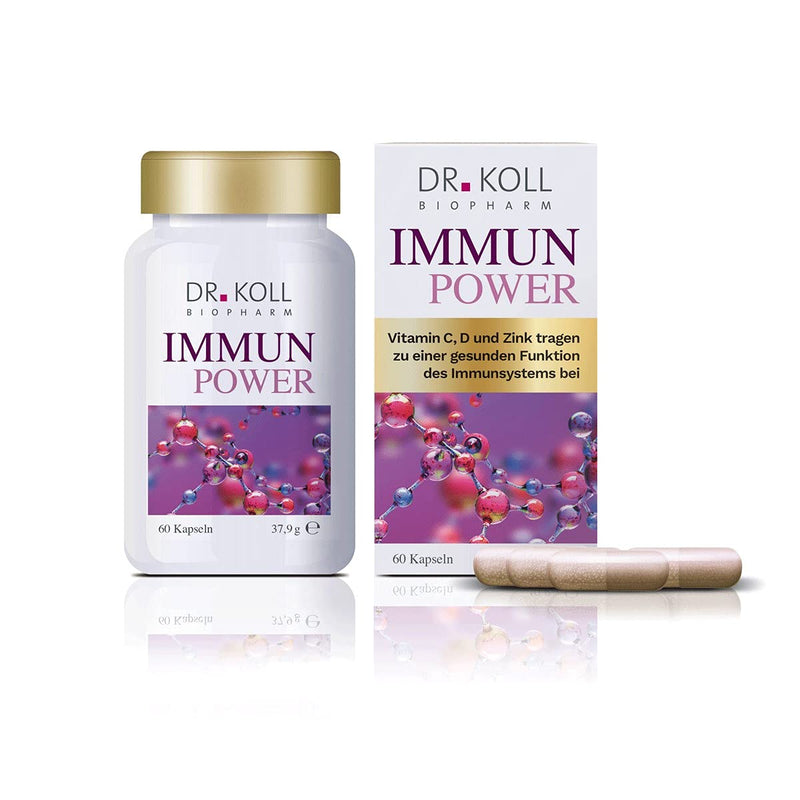 Immune Power Dr. Koll - Dietary Supplement With Bacterial Strains, Rose Hip Fruit Extract, Astaxanthin, Zinc And Vitamins | For A Strong Immune System | Without Gelatine | 60 Capsules - NewNest Australia