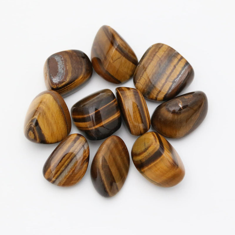 Nvzi 10 packs of tiger eye stone, hand flatterer stone, crystal healing stones, polished drum stones, chakra stones, drum stone mix, semi-precious stone mix, lucky stones for children - NewNest Australia