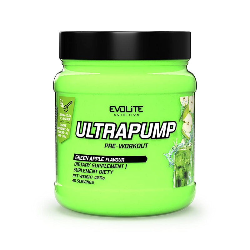 Evolite Nutrition Pre Workout Booster "Ultra Pump" 420 G - Booster Fitness Powder With Creatine Monohydrate And Caffeine - Preworkout - L Arginine - Beta Alanine - Citrulline - NewNest Australia
