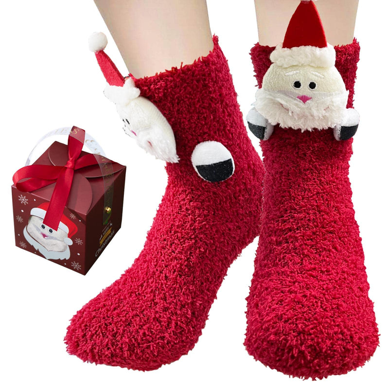 Binxwa Christmas Gifts For Women, Funny Socks, Fluffy Socks, Gift For Women, Cuddly Socks, Non-Slip Socks, Women'S Christmas Stopper Socks, Women'S Warm With Gift Box - NewNest Australia