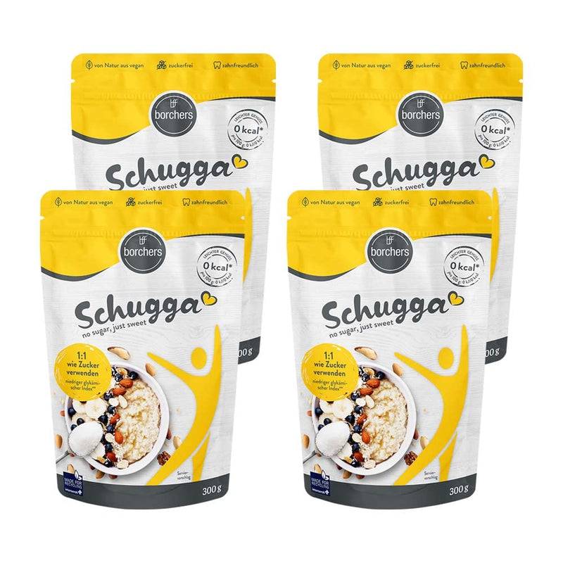 4x borchers Schugga 300g | No sugar, just sweet | Erythritol with sucralose | Crystalline sprinkle sweetness | Sugar alternative | Sweeteners | 4x 300g bags - NewNest Australia