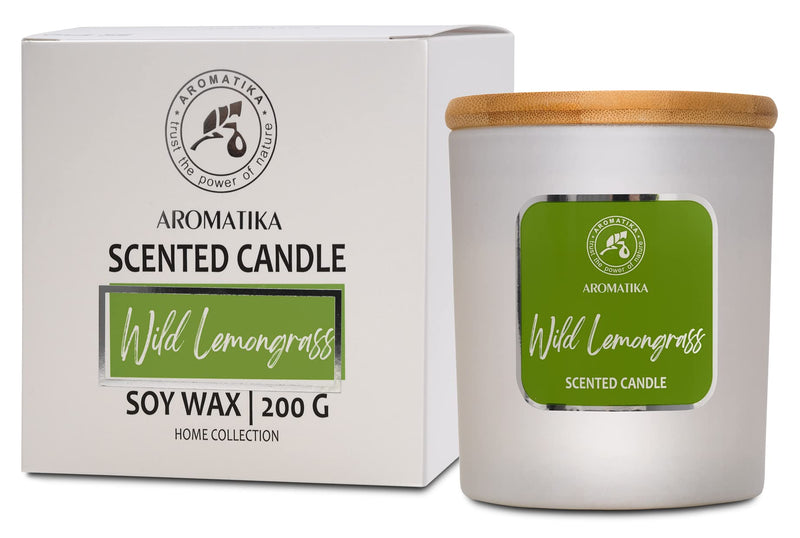 Aroma Candle Lemongrass - Aromatherapy Soy Wax Candles With Lemongrass Oil - Vegan Soy Wax With Essential Oils - Candle Gift - Scented Candle In Glass - Up To 45 Hours Burning Time - NewNest Australia