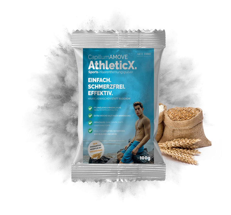 Capillum Amove Athleticx Premium Hair Removal Cream Intimate Area Extra Gentle Hair Removal Powder Men [100 G] Painless Shower Hair Removal Cream Without Additives With Neutral Odour - NewNest Australia