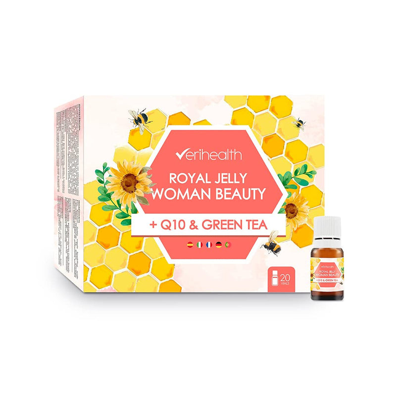 Verihealth Women Beauty - Royal Jelly With Vitamin E - 20 Bottles - Ideal For Maintaining Female Hormones - Leofilizada Provides Energy With Green Tea And Q10 Royal Jelly Freeze-Dried Woman - NewNest Australia