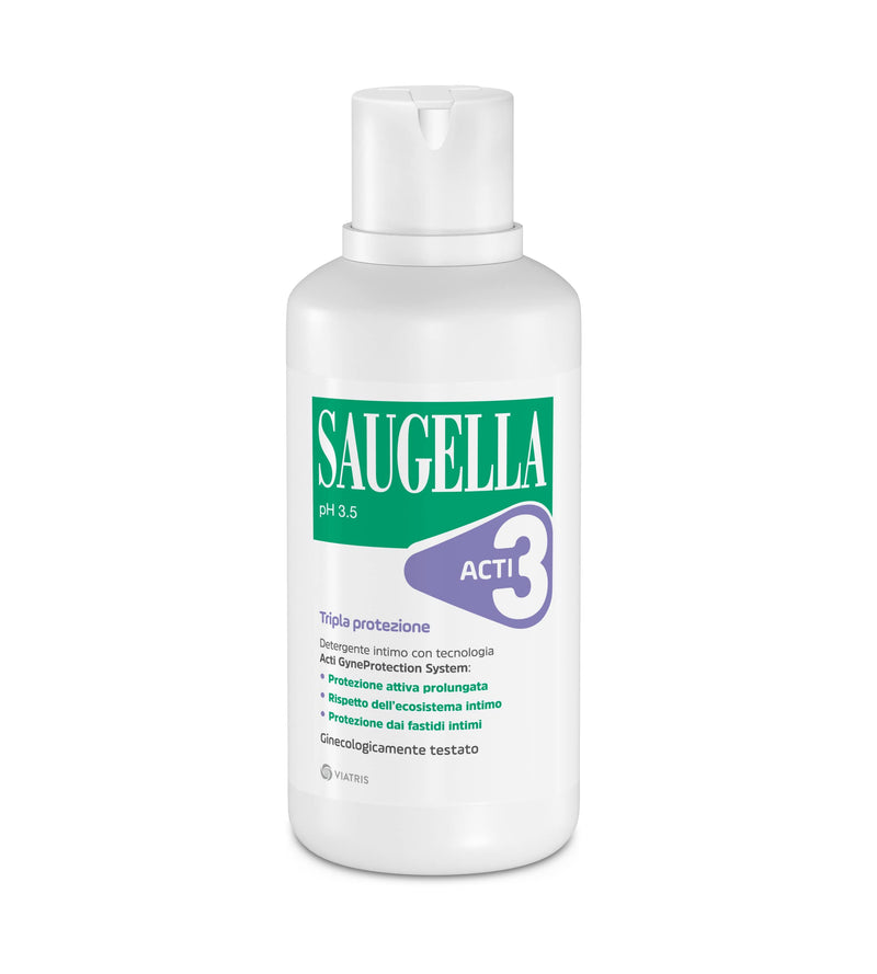 Saugella Acti3 intimate cleaner triple protection with thyme and zinc extract with protective effect against intimacy complaints - 500 ml 500.00 ml (pack of 1) - NewNest Australia