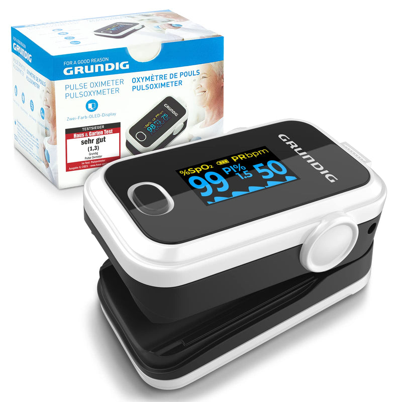 Grundig Pulse Oximeter Oxygen Saturation Oximeter, High Precision Finger Oximeter Meter For Clinically Accurate Determination Of Oxygen Saturation In Blood, Finger Measuring Device With Pulse Monitor Test - NewNest Australia