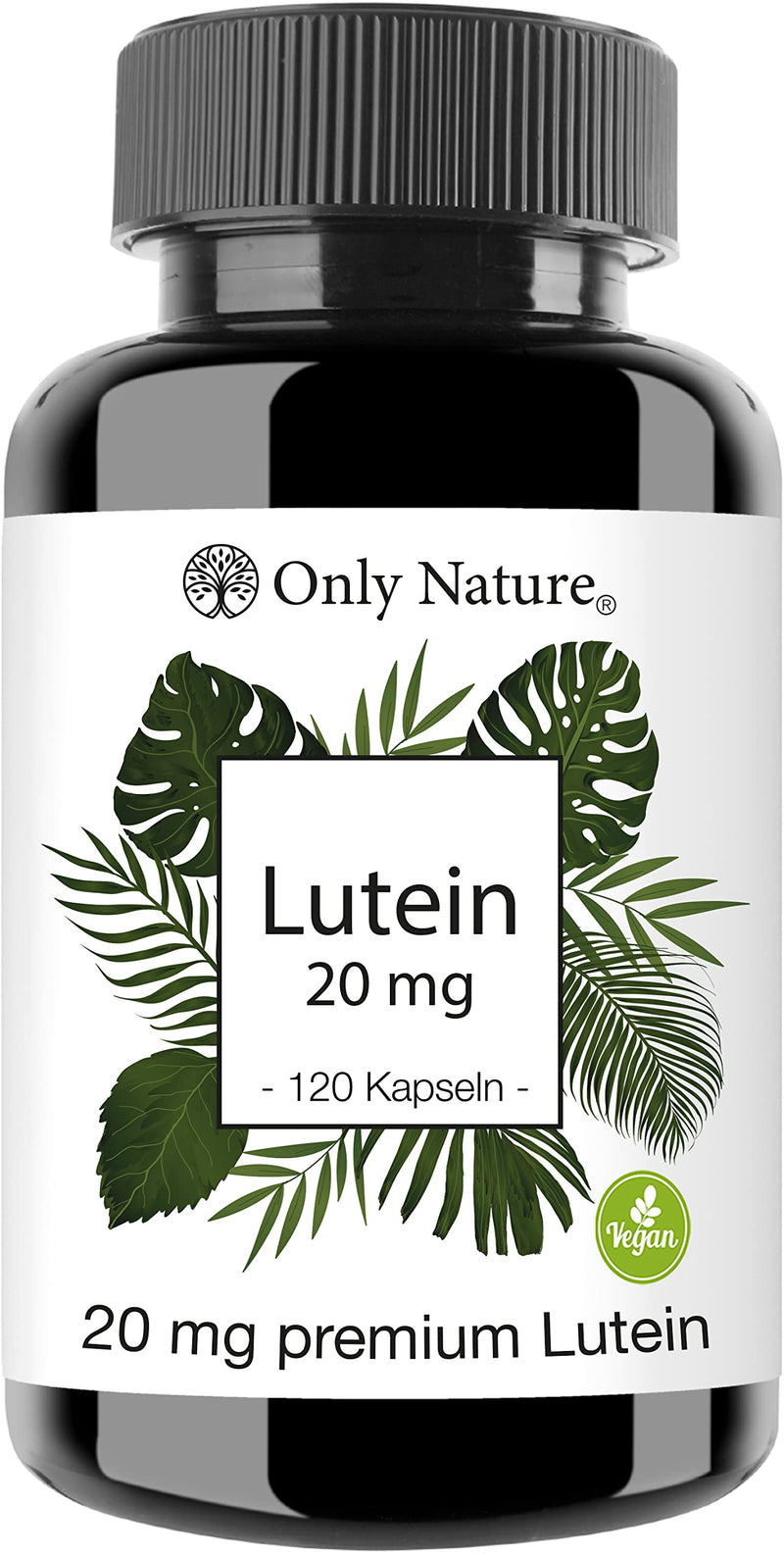 Only Nature Lutein 20 Mg (With 4 Mg Zeaxanthin) - 120 Capsules - Extra High Dose - Produced In Germany & Laboratory Tested Eye Capsules - 100% Vegan - Lutein High Dose - NewNest Australia