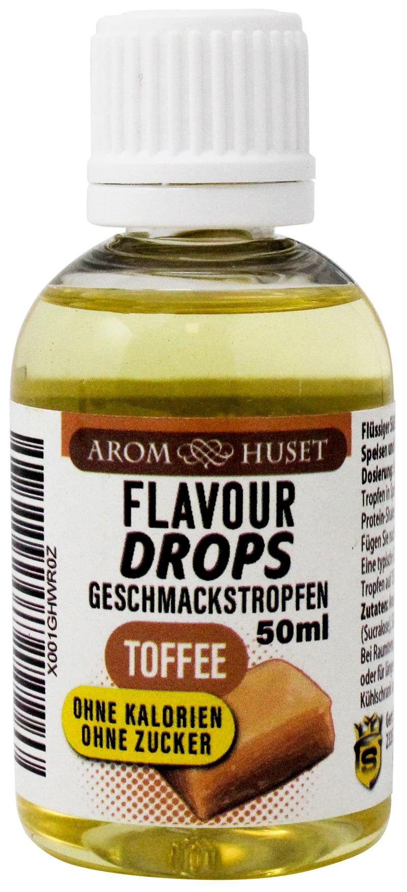 Flavor Drops Toffee Sugar-Free 50 Ml | Flavor Drops Without Calories | Liquid Aroma | Button Improvement | Aroma Drops | For Cooking, Baking & Mixing | Lactose Free, Gluten Free And Vegan - NewNest Australia