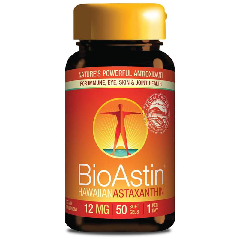 Nutrex Hawaii, BioAstin, Hawaiian Astaxanthin, 12mg, 2-day depot, 50 soft capsules, laboratory tested, vitamin E, gluten-free, soy-free, non-GMO 50 pieces (pack of 1) - NewNest Australia