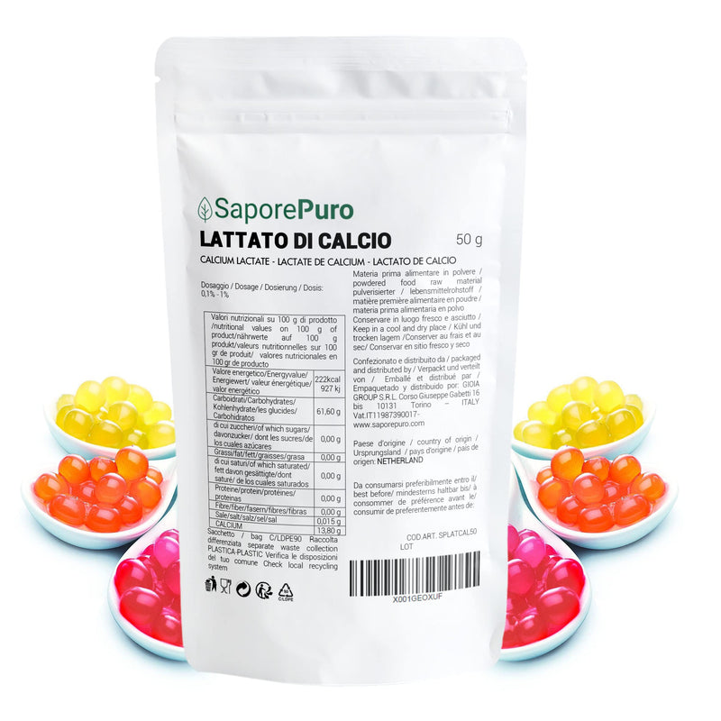 Calcium lactate powder ideal for spherification in molecular cuisine 50 GR - NewNest Australia