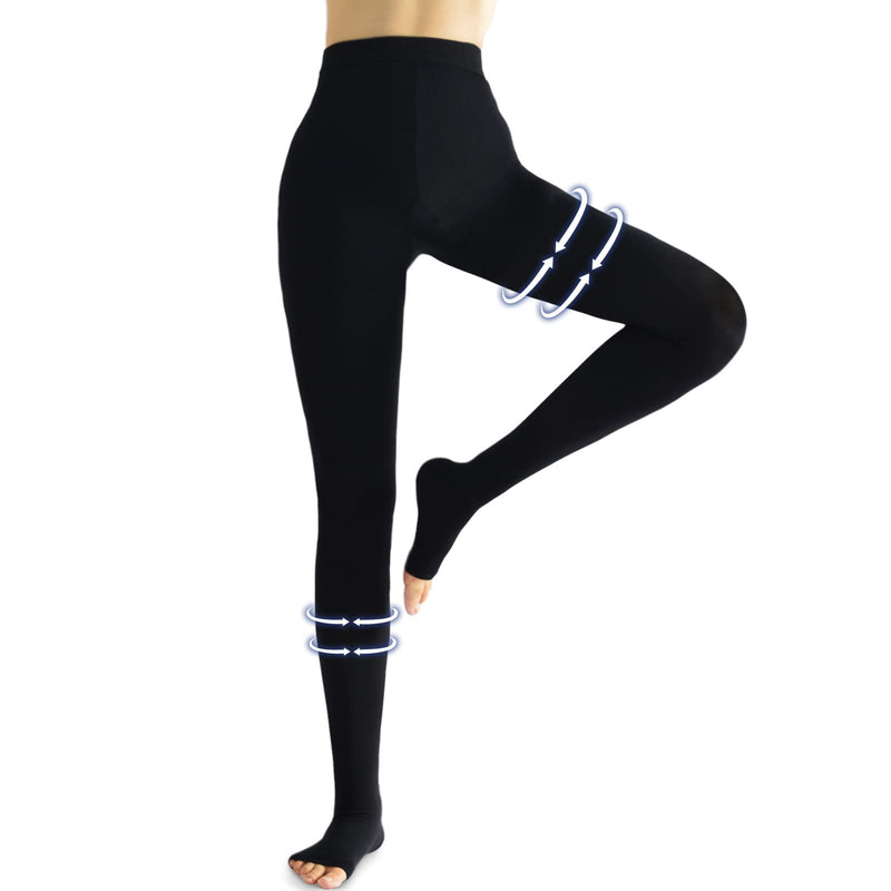 Beister Medical Compression Stockings Women'S Long 20-30 Mmhg Support Stockings Men'S Opaque Open Toe Compression Trousers Class 2 Solid Support For Varicose Veins, Edema, Black - NewNest Australia