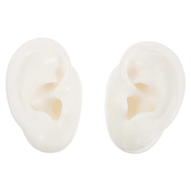 Balacoo 1 Pair Simulation Silicone Ear Model Earring Display Props Reusable Silicone Ear Model For Teaching Ear Picking Practice Hearing Aid Wearing 6. 00X5. 00X4. 00Cm White - NewNest Australia