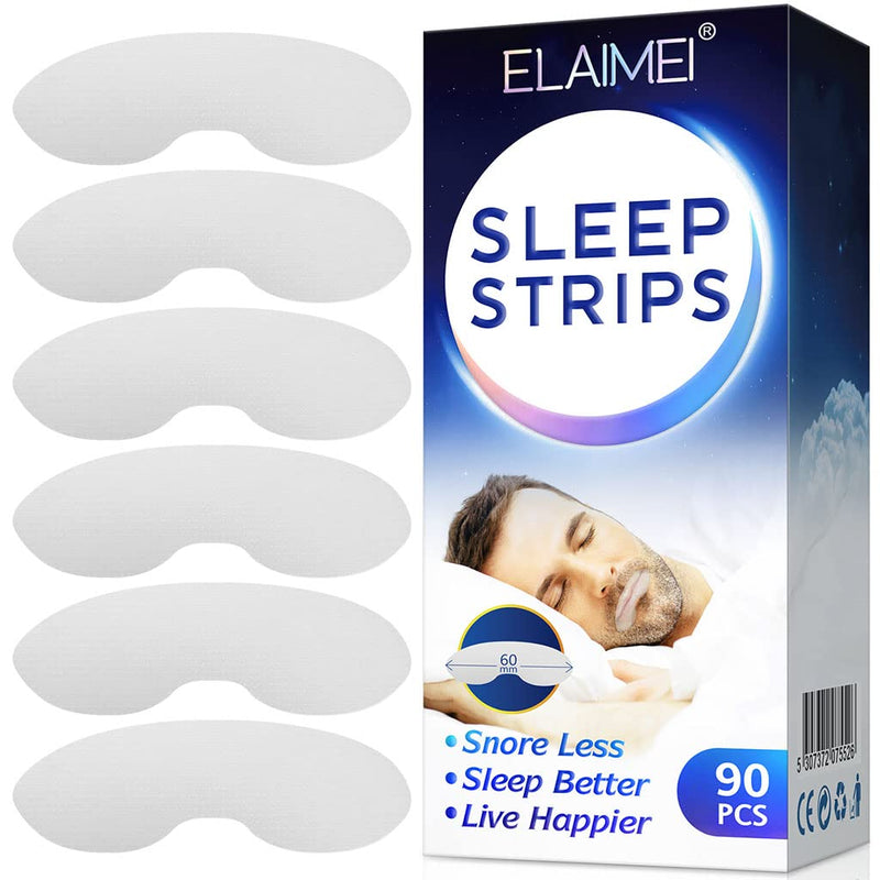 90 X Sleep Strips Mouth Tape For Nose Breathing Less Mouth Breathing Improved Nighttime Sleeping Instant Snoring Relief Snoring Aids Straps Stop Snoring For Mouth Breathers For Adults For Men - NewNest Australia