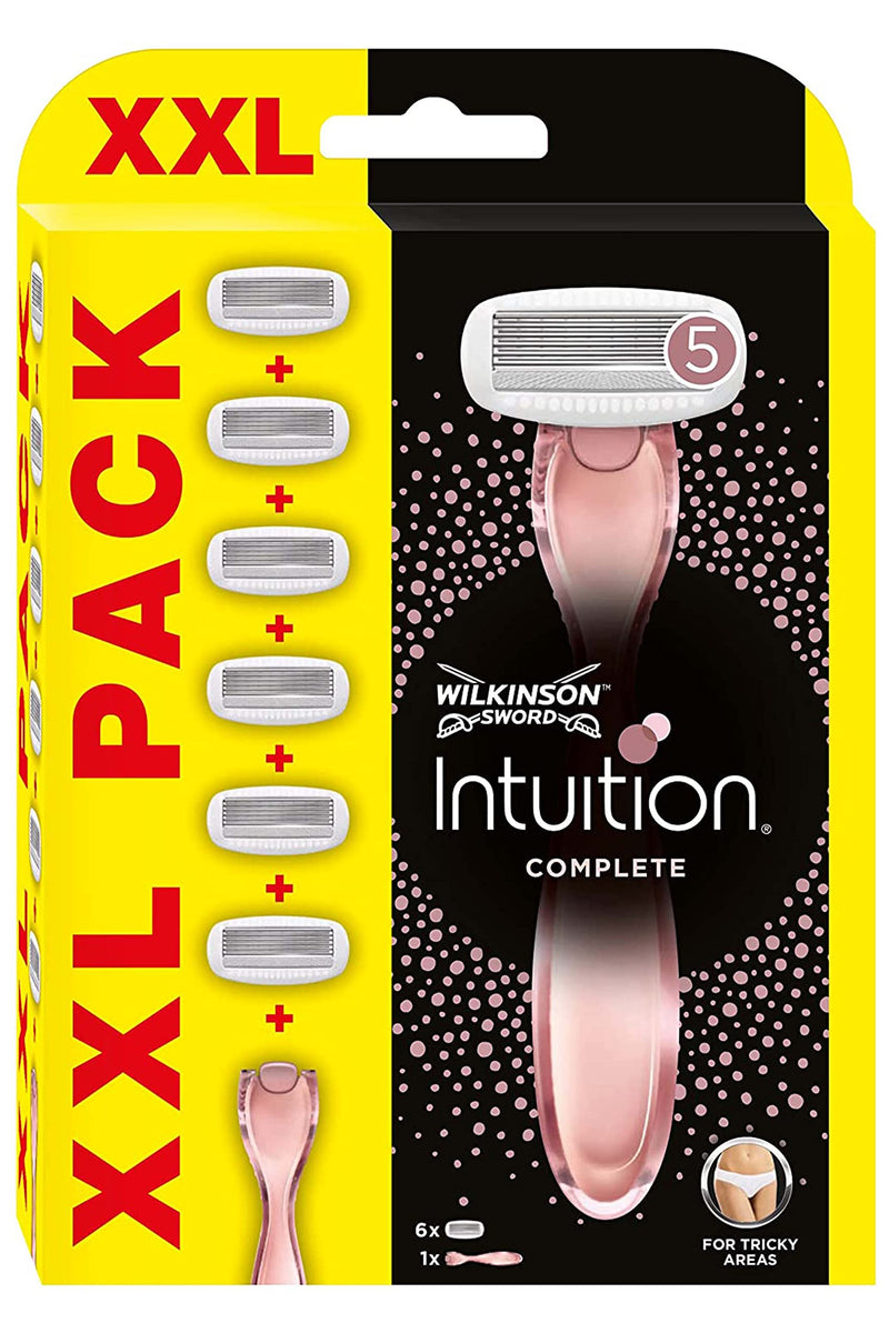 WILKINSON SWORD - Intuition Complete For Women | Smooth Shave | Razor Handle + 6 Blade Refill, Pink, 1 piece (pack of 1) Pink 1 piece (pack of 1) - NewNest Australia