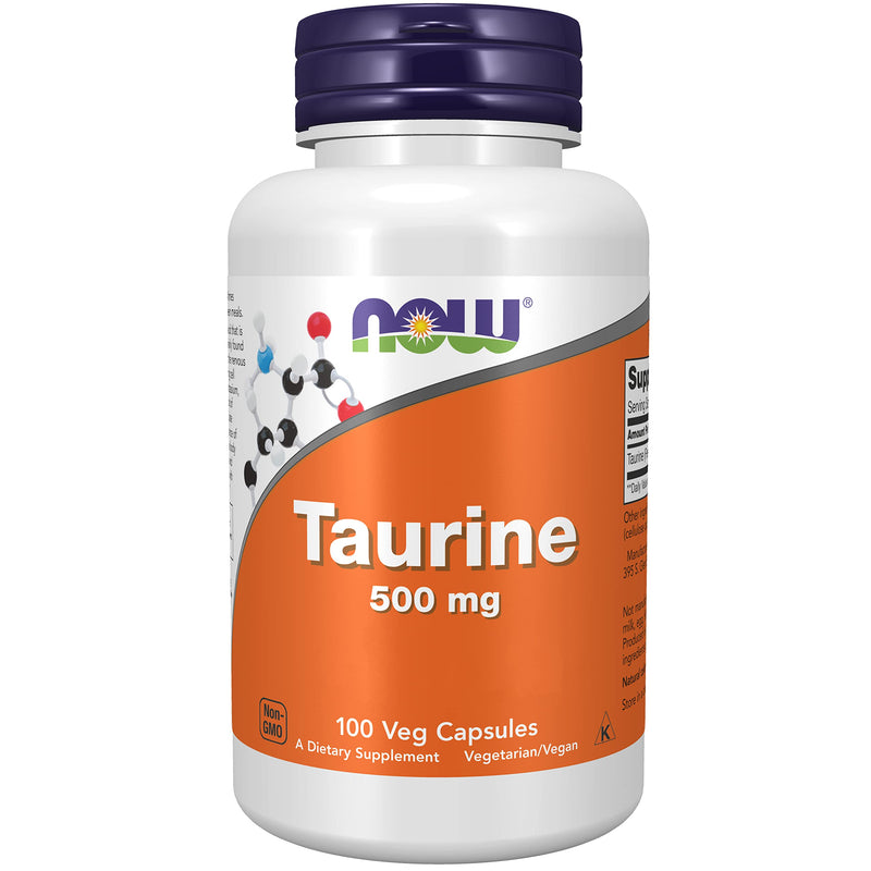 Now Foods, Taurine, 500mg, 100 Vegan Capsules, Laboratory Tested, Amino Acid, Gluten Free, Soy Free, Vegetarian - NewNest Australia